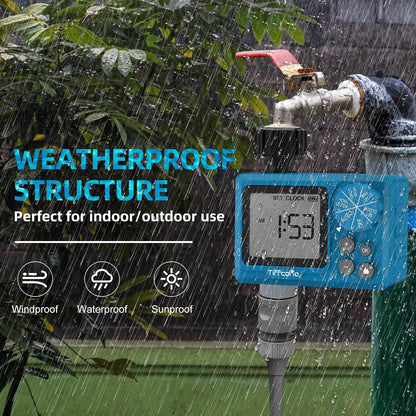 Sprinkler Timer Outdoor, Digital Programmable for Garden Hose, Irrigrtion Timer with Rain Delay and Manual Mode
