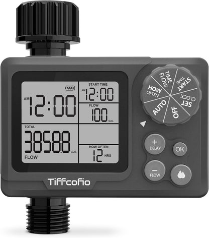 Sprinkler Timer Outdoor, Digital Programmable for Garden Hose, Irrigrtion Timer with Rain Delay and Manual Mode