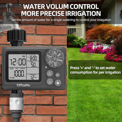 Sprinkler Timer Outdoor, Digital Programmable for Garden Hose, Irrigrtion Timer with Rain Delay and Manual Mode