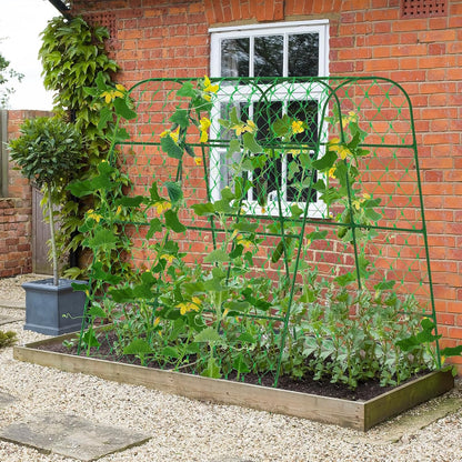 Extra Large Cucumber Trellis for Raised Bed,Green,65"x49.2"x23.6"