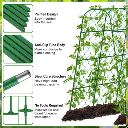 Extra Large Cucumber Trellis for Raised Bed,Green,65"x49.2"x23.6"