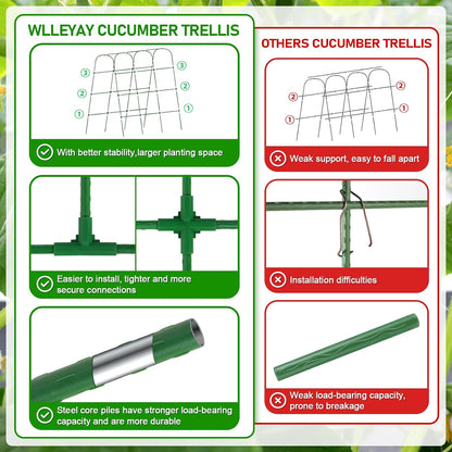 Extra Large Cucumber Trellis for Raised Bed,Green,65"x49.2"x23.6"