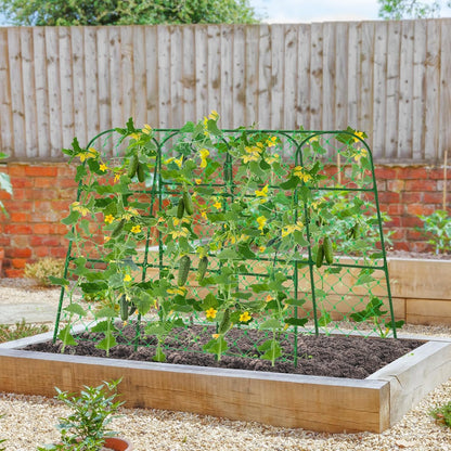 Extra Large Cucumber Trellis for Raised Bed,Green,65"x49.2"x23.6"