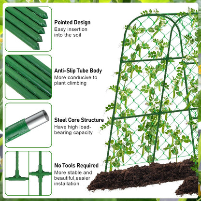 Extra Large Cucumber Trellis for Raised Bed,Green,65"x49.2"x23.6"