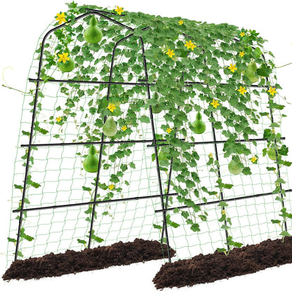 Extra Large Cucumber Trellis for Raised Bed,Green,65"x49.2"x23.6"