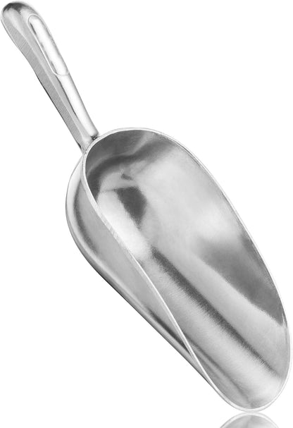 Cast Aluminum Utility Scoop - 12 oz. - Round Bottom, ice scoop For Multi-Purpose Use, With Finger Groove Handle (Hand Wash Only) (12 oz.)