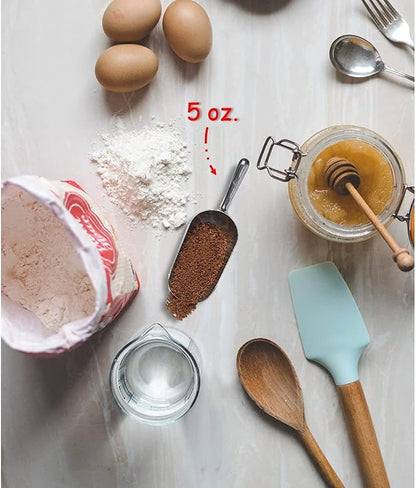 Cast Aluminum Utility Scoop - 12 oz. - Round Bottom, ice scoop For Multi-Purpose Use, With Finger Groove Handle (Hand Wash Only) (12 oz.)