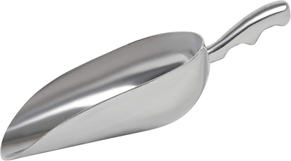 Cast Aluminum Utility Scoop - 12 oz. - Round Bottom, ice scoop For Multi-Purpose Use, With Finger Groove Handle (Hand Wash Only) (12 oz.)