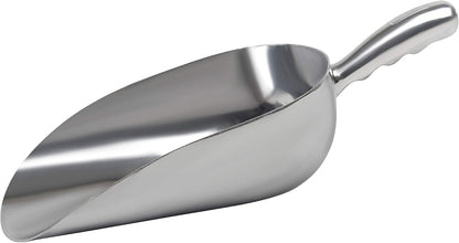 Cast Aluminum Utility Scoop - 12 oz. - Round Bottom, ice scoop For Multi-Purpose Use, With Finger Groove Handle (Hand Wash Only) (12 oz.)