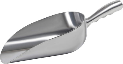 Cast Aluminum Utility Scoop - 12 oz. - Round Bottom, ice scoop For Multi-Purpose Use, With Finger Groove Handle (Hand Wash Only) (12 oz.)