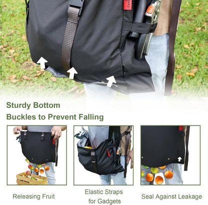 Gardening Apron Waterproof Cross Back Apron, Extra 600D Heavy Duty Apron Harvest and Large Quick Release Pockets