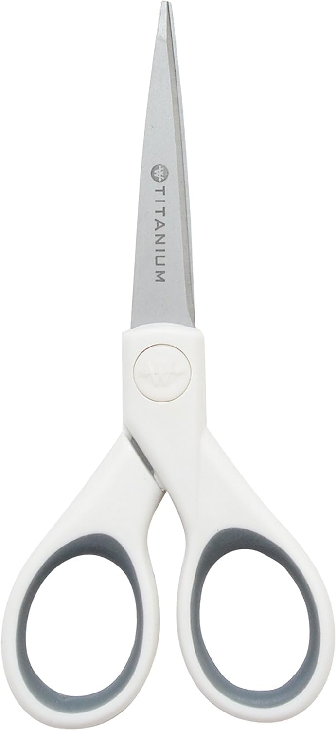 5-Inch Micro-Tip Fabric Scissors with Titanium-Bonded Blades - Craft Scissors for Paper and Fabric, Sewing, and More