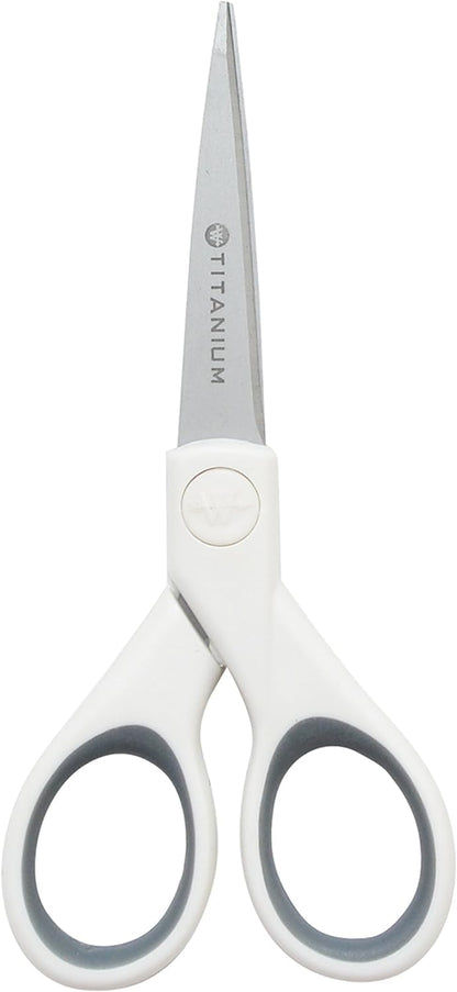 5-Inch Micro-Tip Fabric Scissors with Titanium-Bonded Blades - Craft Scissors for Paper and Fabric, Sewing, and More