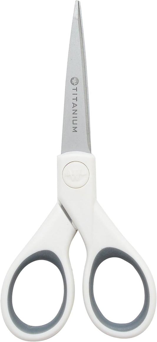 5-Inch Micro-Tip Fabric Scissors with Titanium-Bonded Blades - Craft Scissors for Paper and Fabric, Sewing, and More