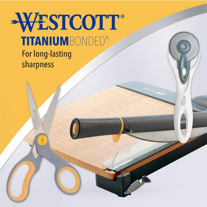5-Inch Micro-Tip Fabric Scissors with Titanium-Bonded Blades - Craft Scissors for Paper and Fabric, Sewing, and More