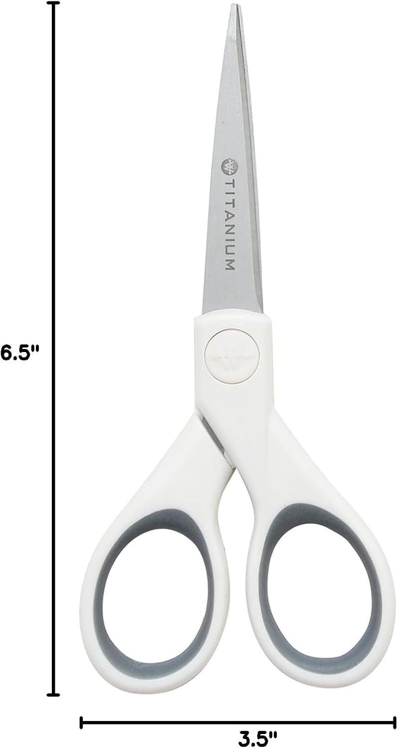 5-Inch Micro-Tip Fabric Scissors with Titanium-Bonded Blades - Craft Scissors for Paper and Fabric, Sewing, and More