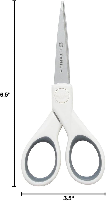 5-Inch Micro-Tip Fabric Scissors with Titanium-Bonded Blades - Craft Scissors for Paper and Fabric, Sewing, and More