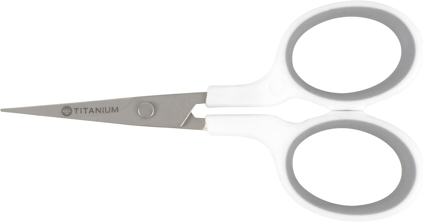 5-Inch Micro-Tip Fabric Scissors with Titanium-Bonded Blades - Craft Scissors for Paper and Fabric, Sewing, and More