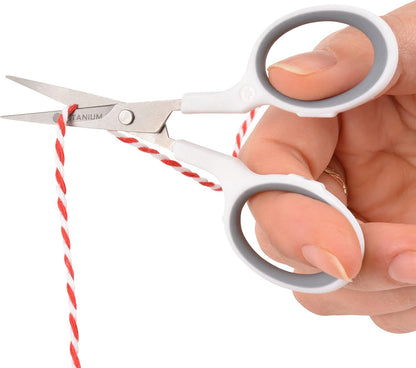 5-Inch Micro-Tip Fabric Scissors with Titanium-Bonded Blades - Craft Scissors for Paper and Fabric, Sewing, and More