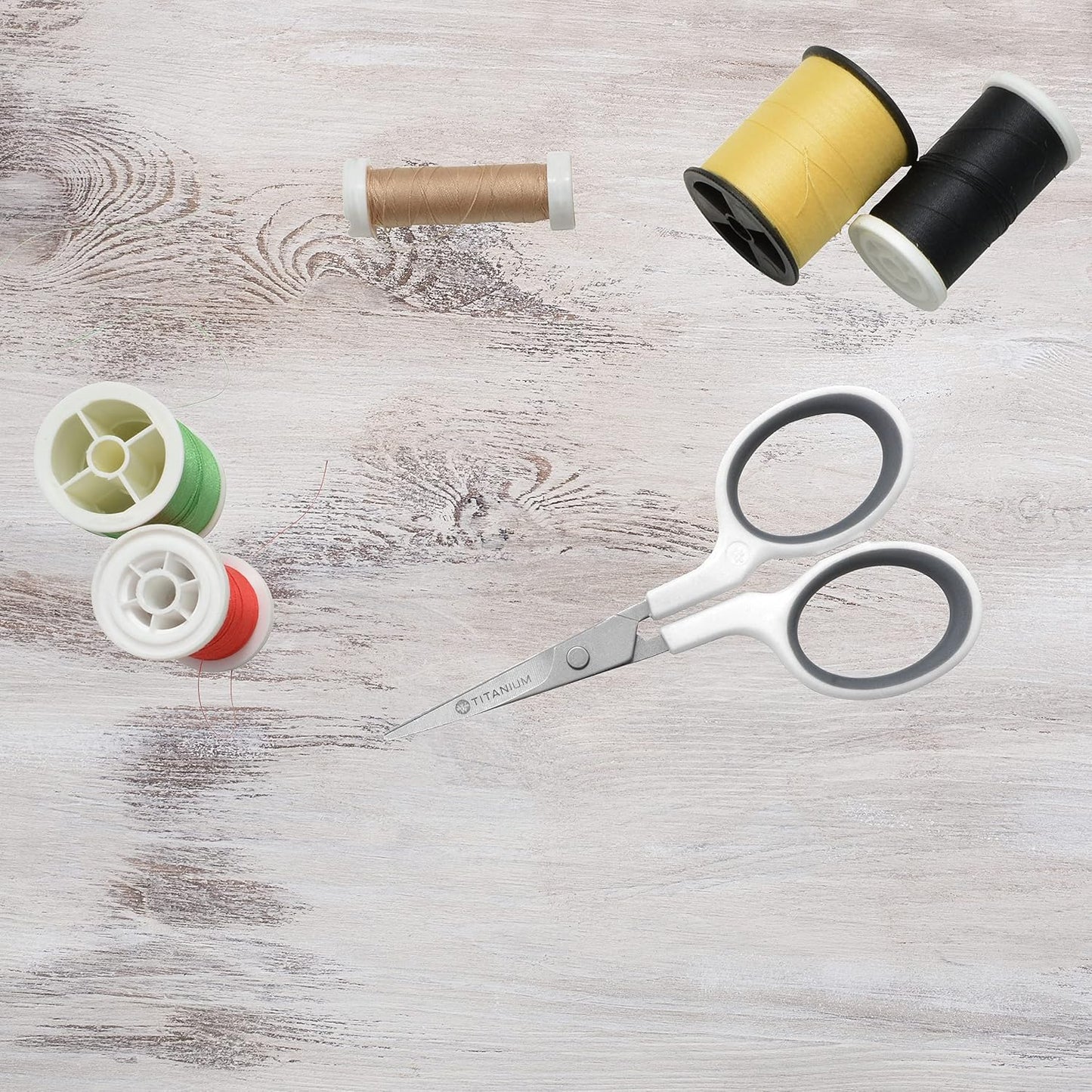 5-Inch Micro-Tip Fabric Scissors with Titanium-Bonded Blades - Craft Scissors for Paper and Fabric, Sewing, and More