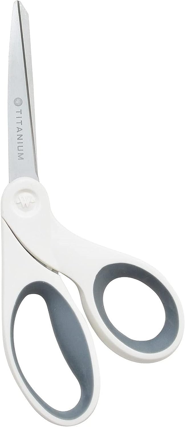 5-Inch Micro-Tip Fabric Scissors with Titanium-Bonded Blades - Craft Scissors for Paper and Fabric, Sewing, and More