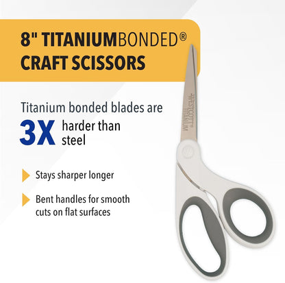 5-Inch Micro-Tip Fabric Scissors with Titanium-Bonded Blades - Craft Scissors for Paper and Fabric, Sewing, and More