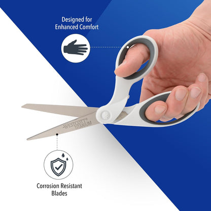 5-Inch Micro-Tip Fabric Scissors with Titanium-Bonded Blades - Craft Scissors for Paper and Fabric, Sewing, and More