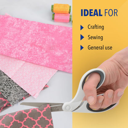 5-Inch Micro-Tip Fabric Scissors with Titanium-Bonded Blades - Craft Scissors for Paper and Fabric, Sewing, and More