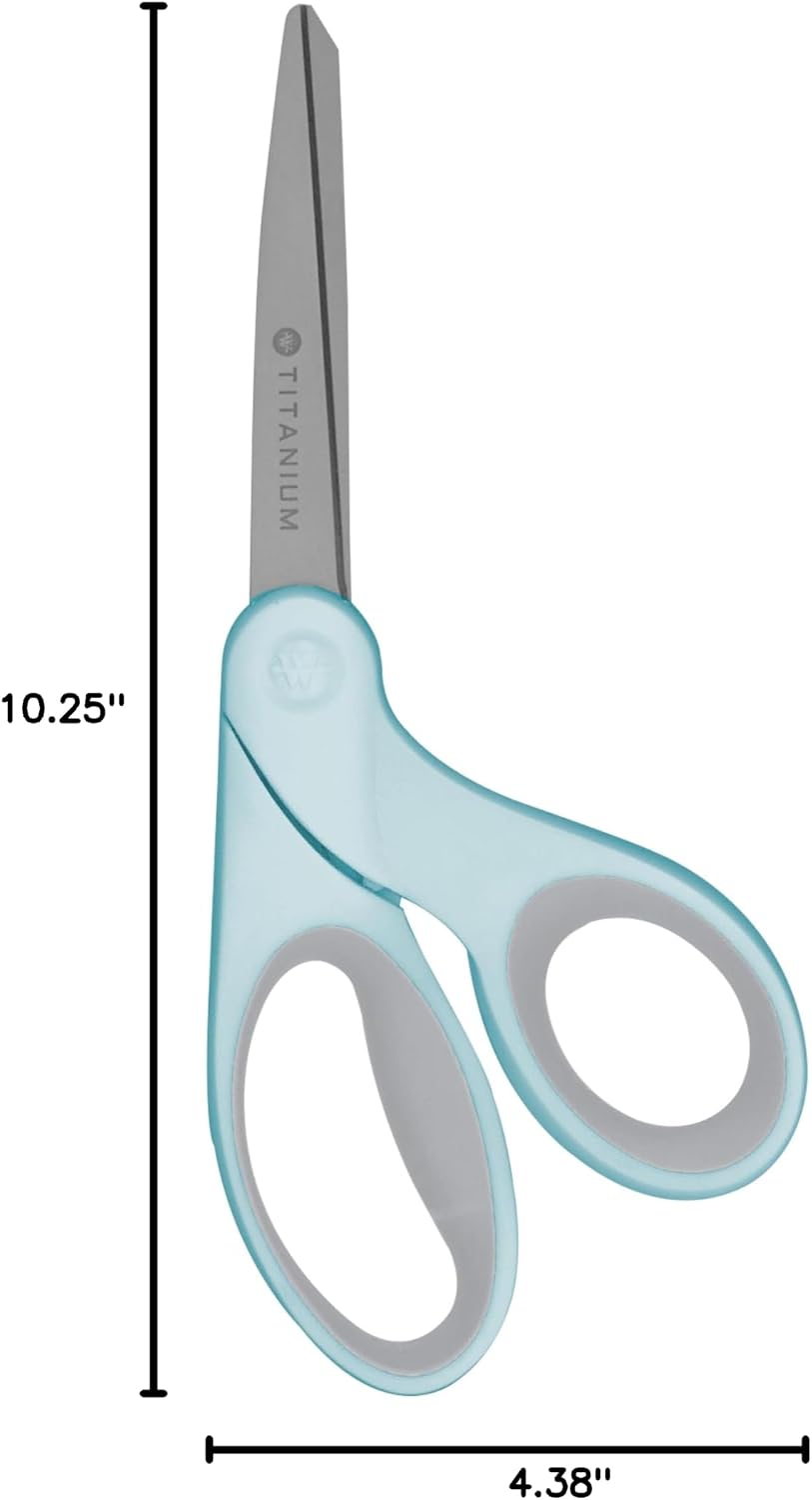 5-Inch Micro-Tip Fabric Scissors with Titanium-Bonded Blades - Craft Scissors for Paper and Fabric, Sewing, and More