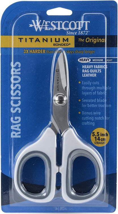 5-Inch Micro-Tip Fabric Scissors with Titanium-Bonded Blades - Craft Scissors for Paper and Fabric, Sewing, and More