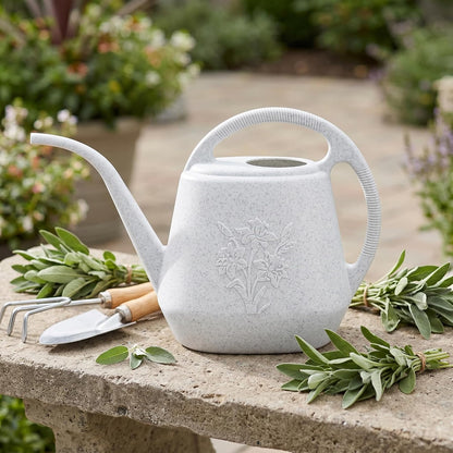 1-Gallon Plastic Watering Can with Comfortable Handle, Garden Watering Cans Long Spout for Indoor Outdoor Watering Plants (Green)