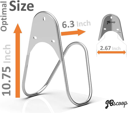 Garden Hose Holder Stainless Steel Small Wall Mount Garden Hose Hook, Ideal for Water, Air, Hydraulic Hose, Ropes, Extension Cords Heavy Duty & Rust Proof (1)