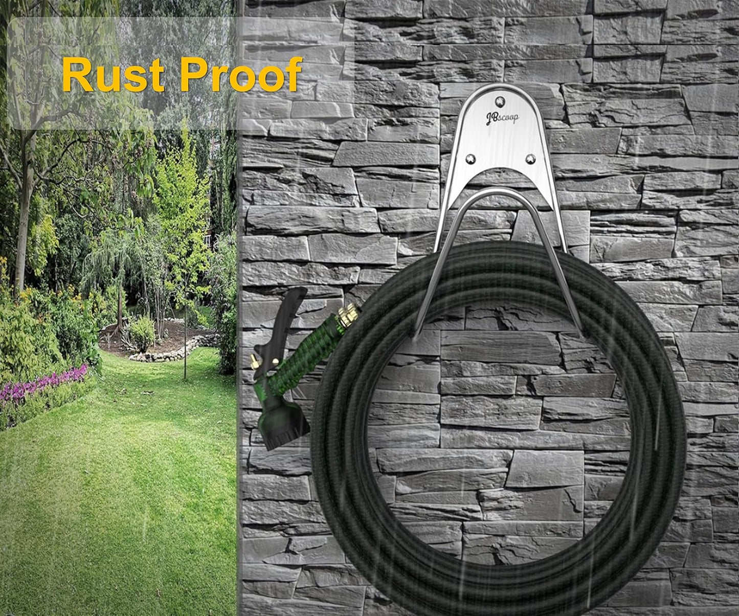 Garden Hose Holder Stainless Steel Small Wall Mount Garden Hose Hook, Ideal for Water, Air, Hydraulic Hose, Ropes, Extension Cords Heavy Duty & Rust Proof (1)