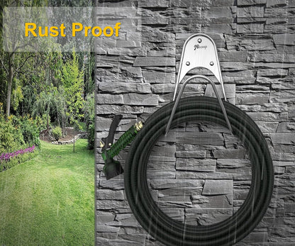 Garden Hose Holder Stainless Steel Small Wall Mount Garden Hose Hook, Ideal for Water, Air, Hydraulic Hose, Ropes, Extension Cords Heavy Duty & Rust Proof (1)