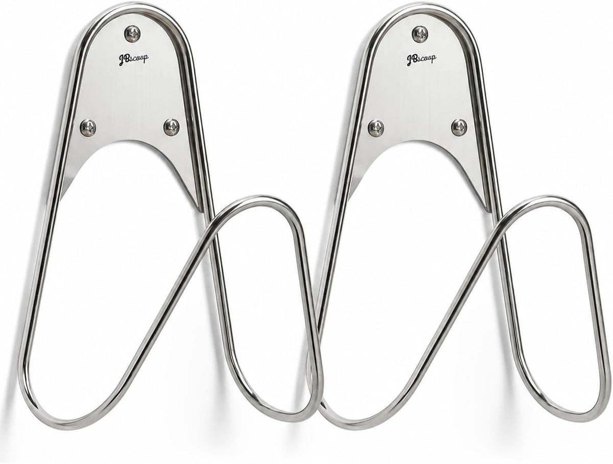 Garden Hose Holder Stainless Steel Small Wall Mount Garden Hose Hook, Ideal for Water, Air, Hydraulic Hose, Ropes, Extension Cords Heavy Duty & Rust Proof (1)