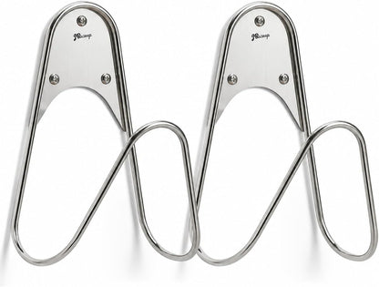 Garden Hose Holder Stainless Steel Small Wall Mount Garden Hose Hook, Ideal for Water, Air, Hydraulic Hose, Ropes, Extension Cords Heavy Duty & Rust Proof (1)