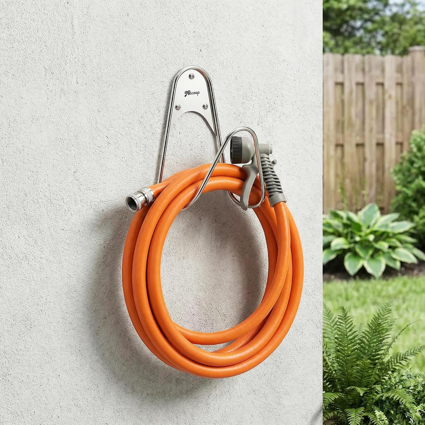 Garden Hose Holder Stainless Steel Small Wall Mount Garden Hose Hook, Ideal for Water, Air, Hydraulic Hose, Ropes, Extension Cords Heavy Duty & Rust Proof (1)