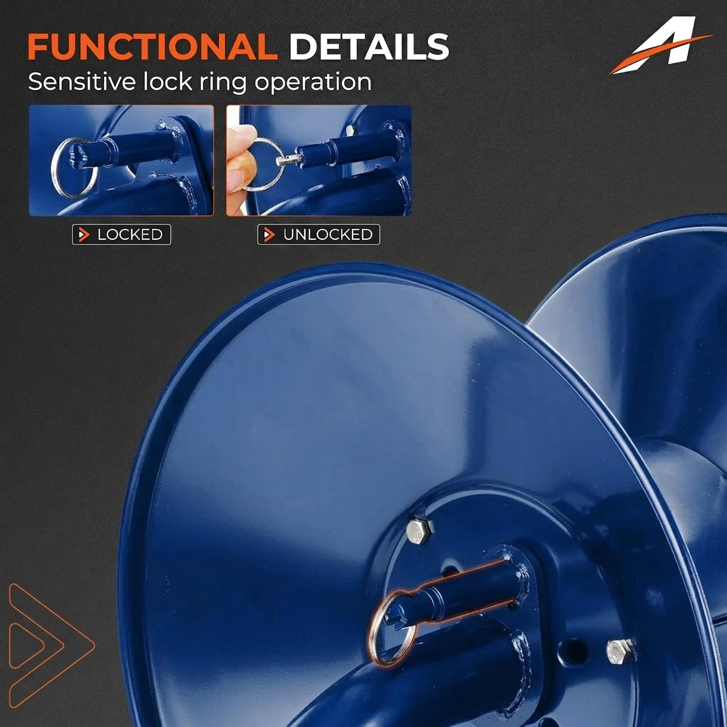 Manual Twin Welding Hose Reel Holds 100 ft of 3/8" or 1/4" Gas Hose,Universal Mounting Bracket for Wall, Ceiling or Cart (Hose Not Included)