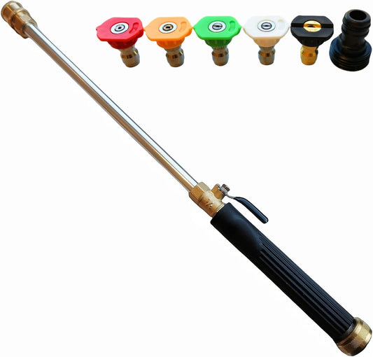 Pressure Washer Wand, Brass Nozzle Quick Connect Sprayer for Car Pool Patio Lawn Cleaning