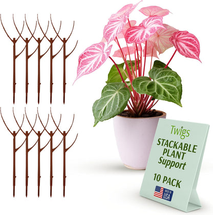 Stackable Monstera Plant Support Stakes, Monstera Dark Green, 5-Pack, 17" L