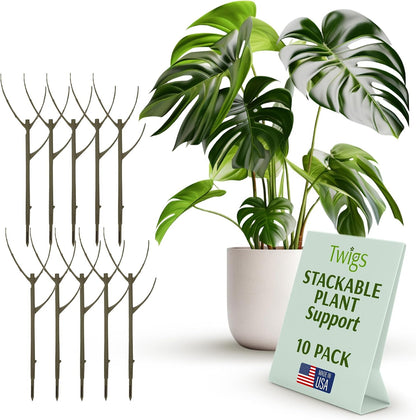 Stackable Monstera Plant Support Stakes, Monstera Dark Green, 5-Pack, 17" L