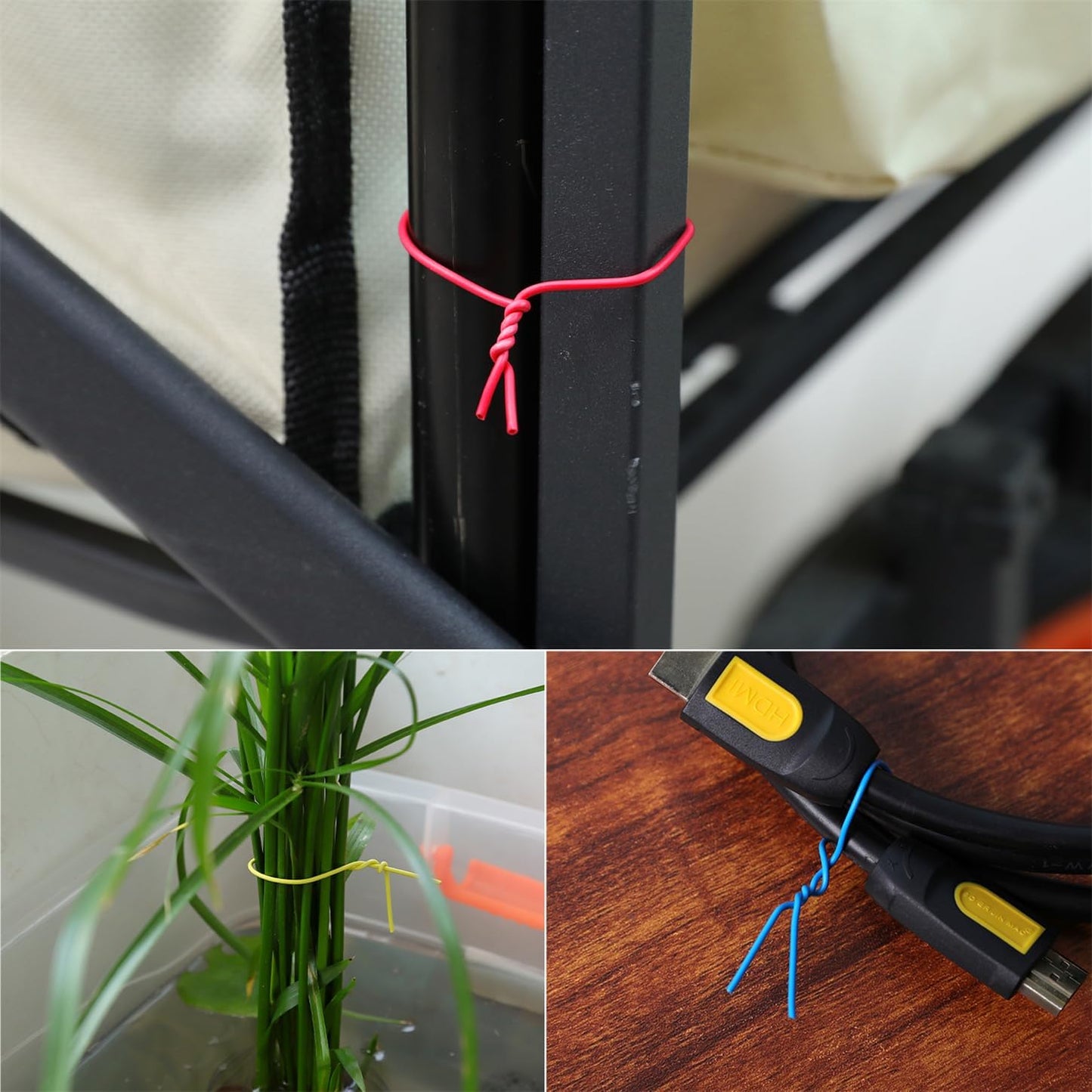 200 Pcs 6 inch Garden Twist Tie, Round Plastic Twist Ties for Plants, Vines and Wrapping Cords or Christmas Tree Gardening Plants Growth and Care, Office Home Cable Organization (Green)