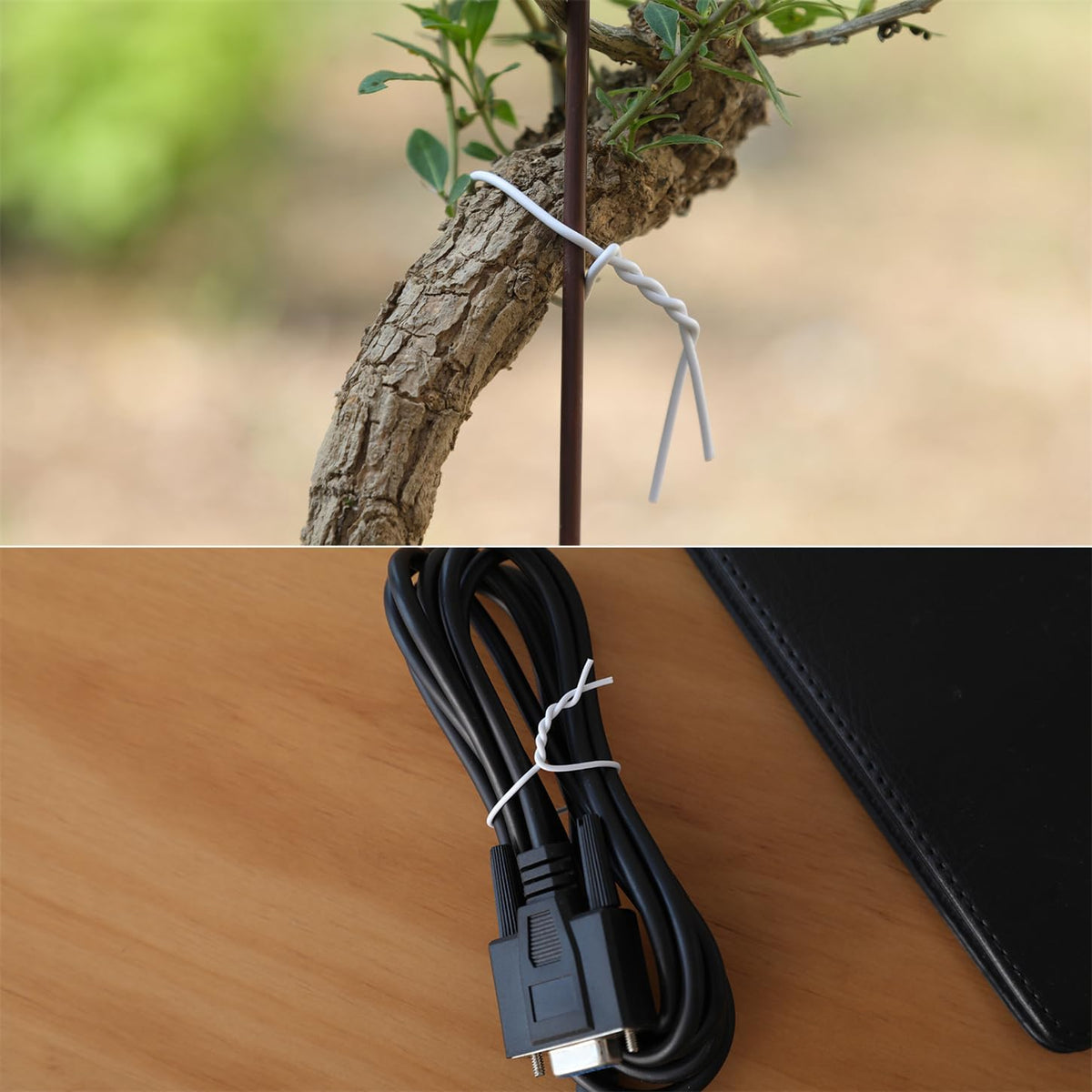200 Pcs 6 inch Garden Twist Tie, Round Plastic Twist Ties for Plants, Vines and Wrapping Cords or Christmas Tree Gardening Plants Growth and Care, Office Home Cable Organization (Green)