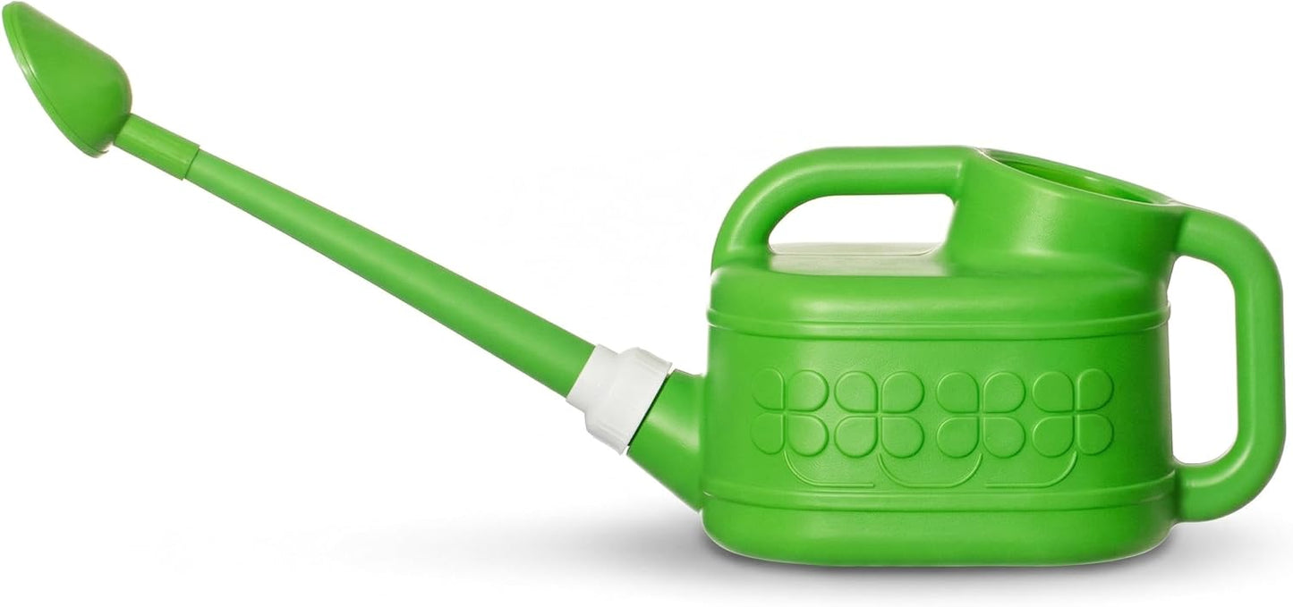 Plastic 1-Gallon Watering Can with Long Spout and Dual Handle for Indoor & Outdoor Plant Care, Lawn Maintenance and Yard Gardening