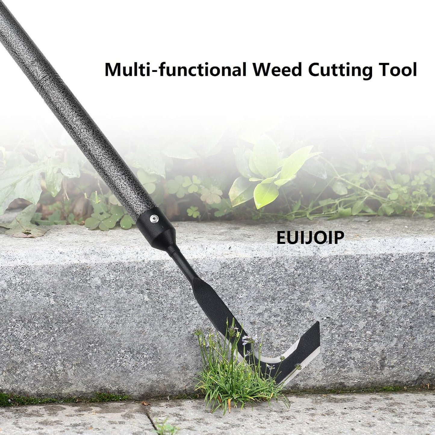 Heavy Duty Crack Weeder for Sidewalk & Paver – 58" Long Handle Weed Puller Tool, Carbon Steel Blade for Removing Crevice Weeds from Deck, Patio & Garden Beds