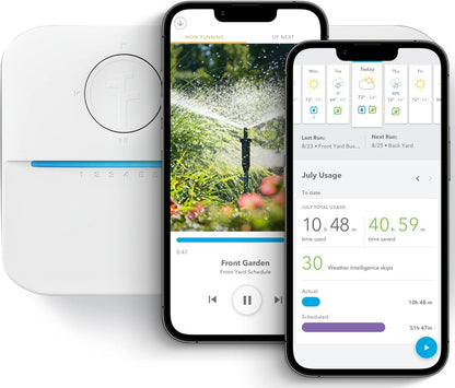 3 Smart Bundle: Includes 3rd Generation-16 Zone Smart Sprinkler Controller (Alexa Compatible w/ Hyperlocal Weather Intelligence Plus & Rain Skip) & Weatherproof Outdoor Enclosure
