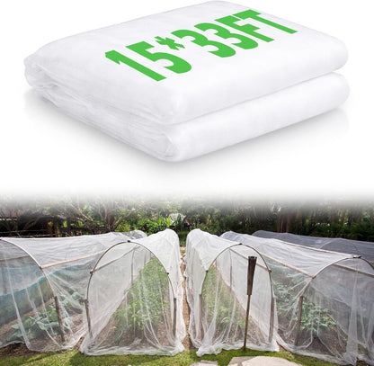 15 x 33 ft Garden Mesh Netting Insect Mosquito Net, White, 1 Pcs