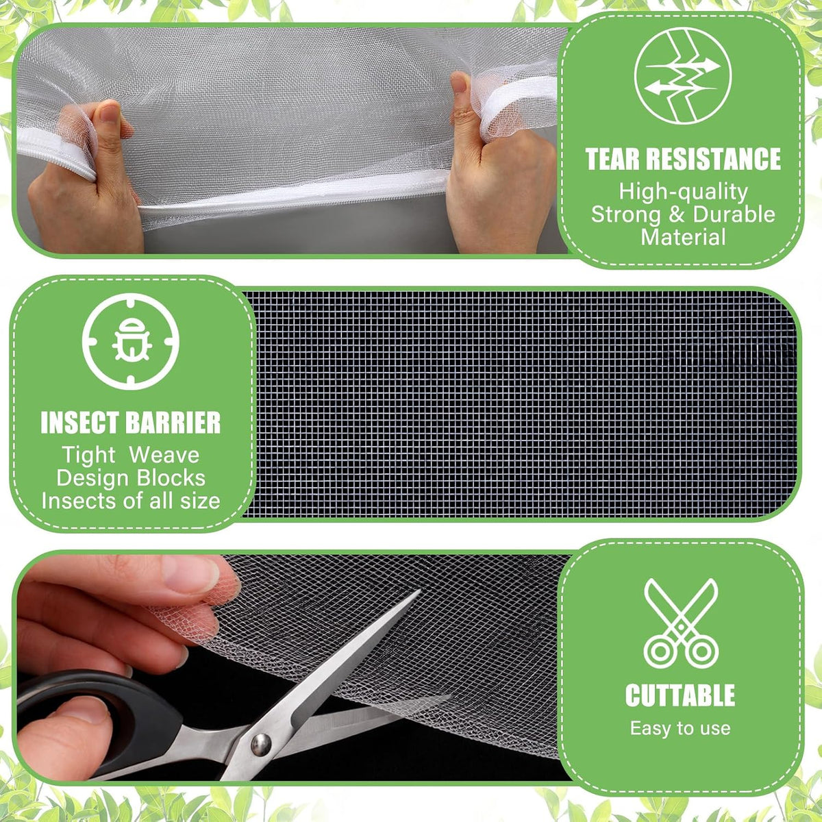 15 x 33 ft Garden Mesh Netting Insect Mosquito Net, White, 1 Pcs