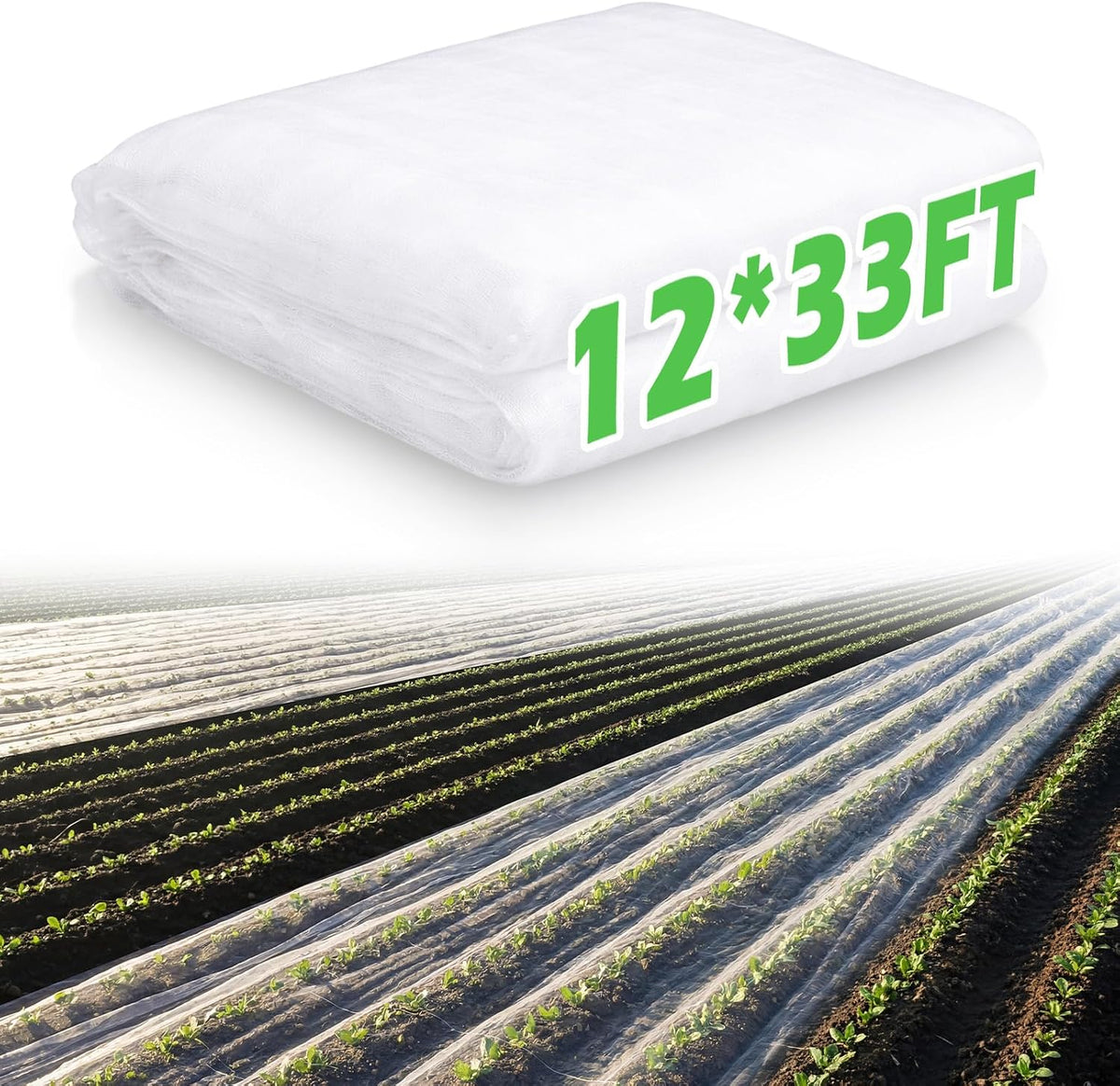 15 x 33 ft Garden Mesh Netting Insect Mosquito Net, White, 1 Pcs