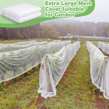 15 x 33 ft Garden Mesh Netting Insect Mosquito Net, White, 1 Pcs